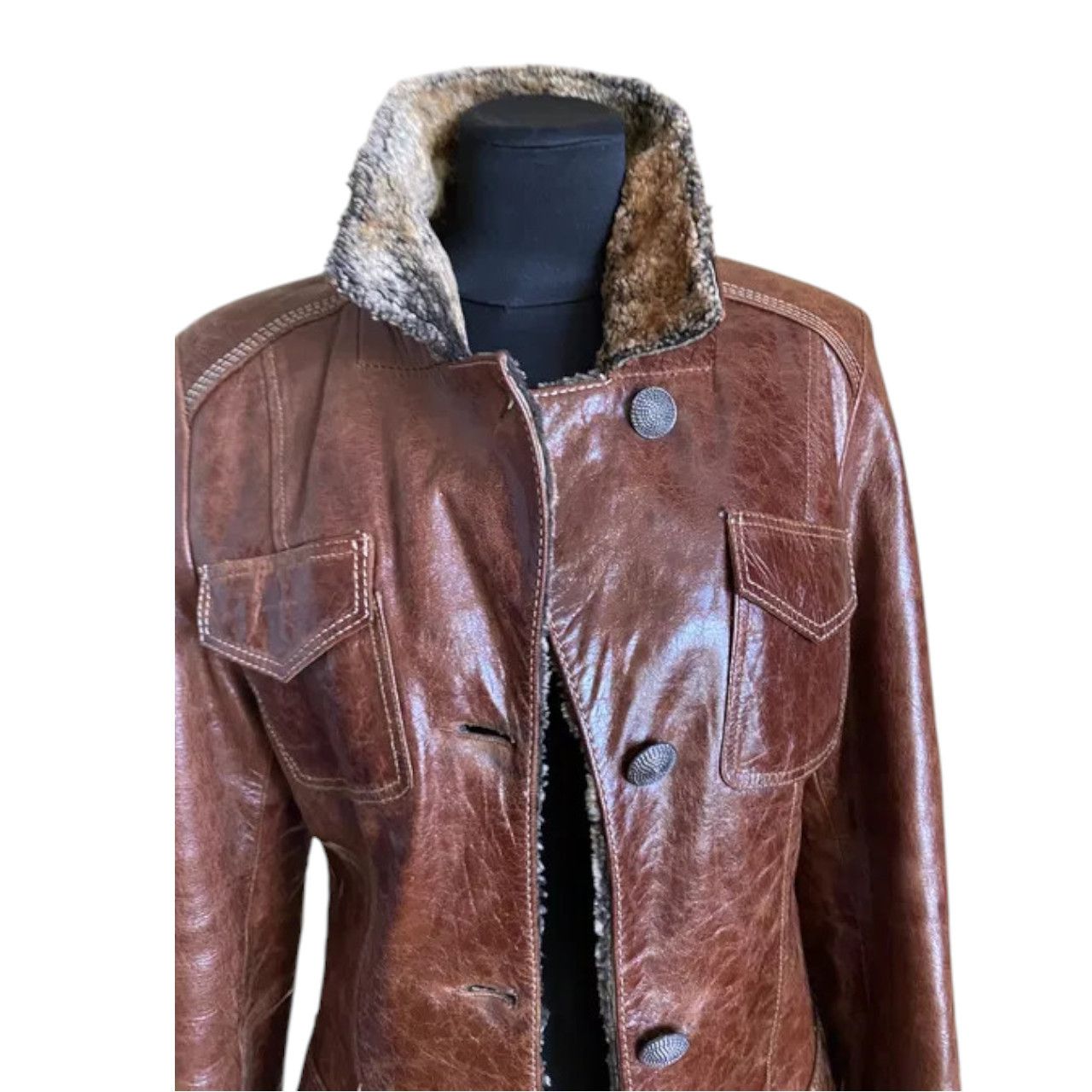 Other brown shearling coat sheepskin lamb sz M brand Alpacino Size M / US 6-8 / IT 42-44 - 1 Thumbnail
