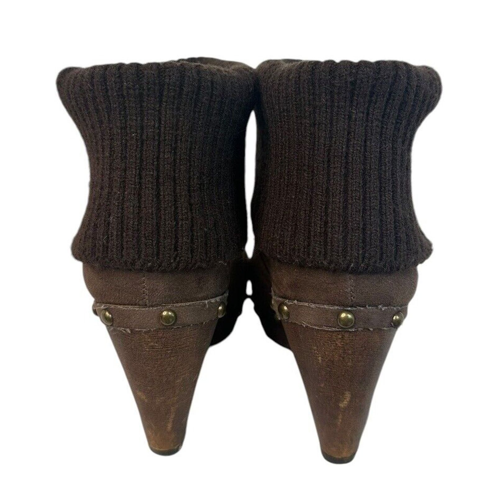 Other Kathy Van Zeeland Brown Sweater Cuff Platform Ankle Boot 7.5 Size US 7.5 / IT 37.5 - 7 Thumbnail