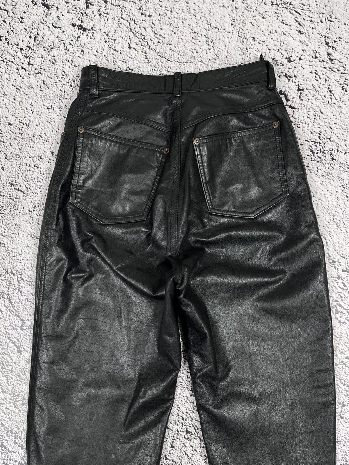 Leather Vintage Leather Biker Gothic Pants AvantGarde Moto size 26 Size 26" / US 2 / IT 38 - 7 Thumbnail
