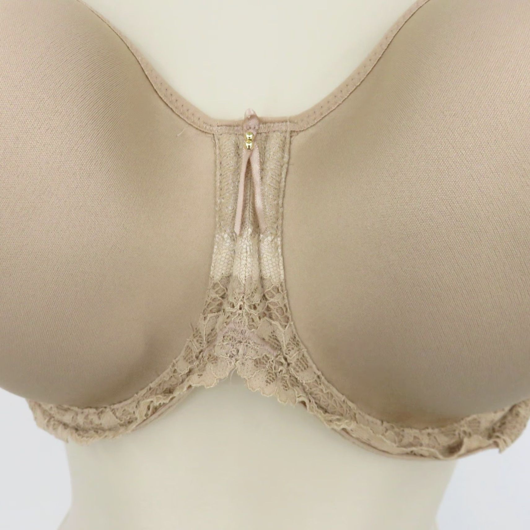 Vintage Wacoal 38D Basic Benefits Contour Lace Bra 853290 Beige Underwire Lined Women Size ONE SIZE - 4 Thumbnail