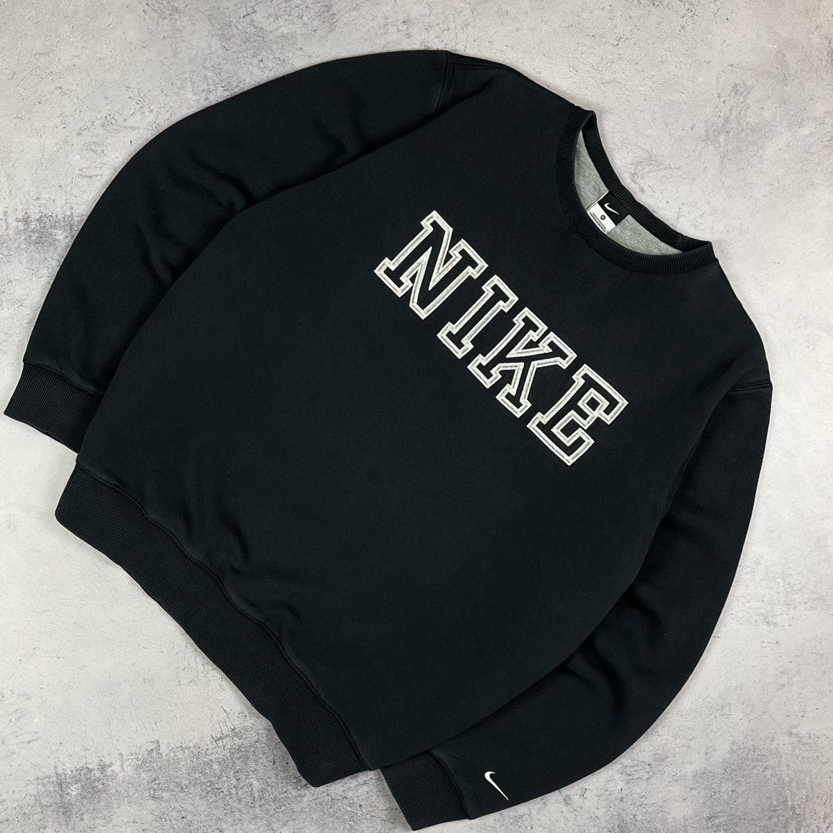 Pre-owned Nike X Vintage Nike Big Logo Y2k Sweatshirt 90's In Black