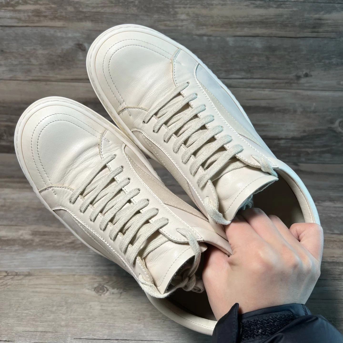 Rick Owens Rick Owens RO Milk White Low Top Leather Sneaker Size US 10 / EU 43 - 5 Thumbnail