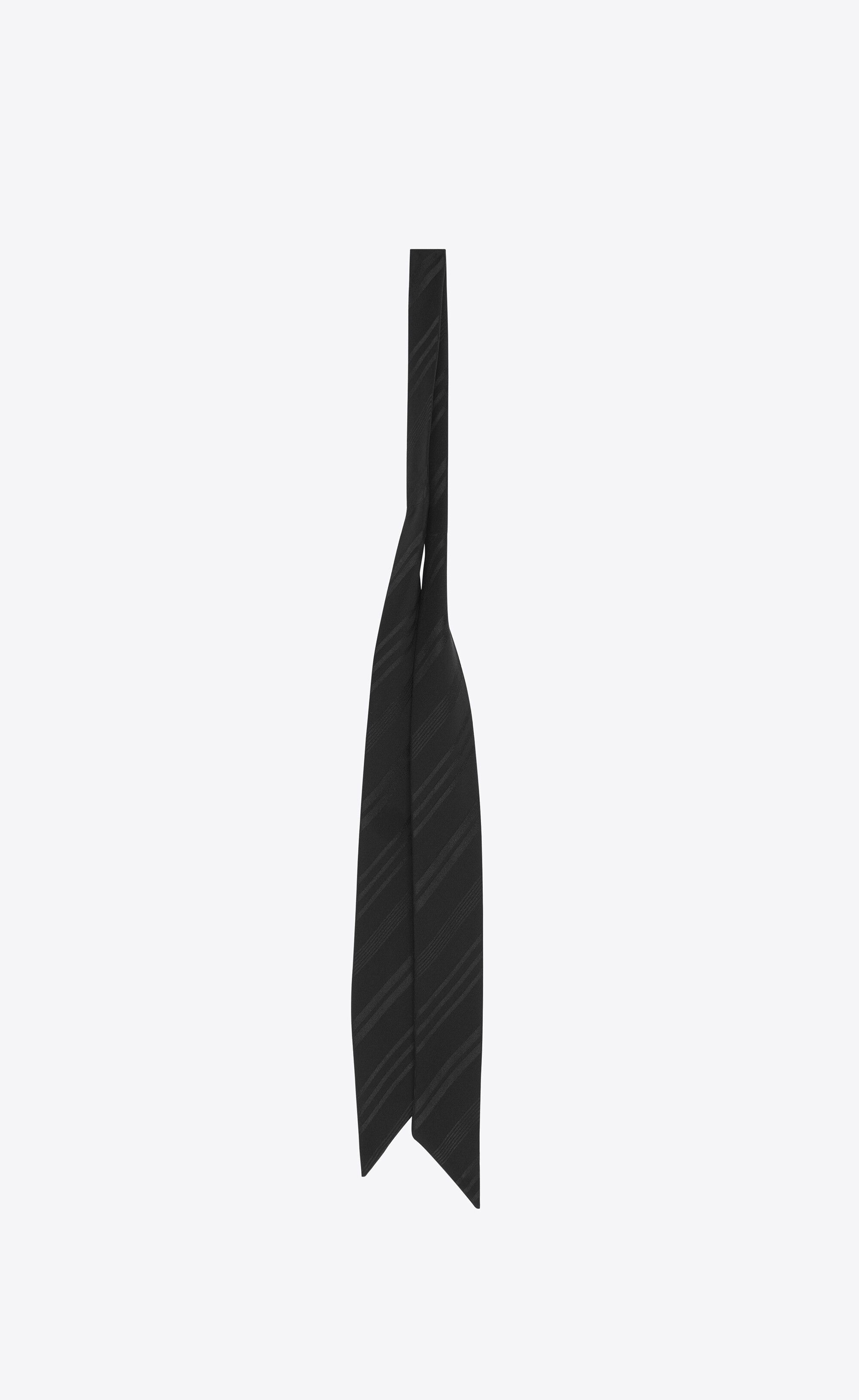 Saint Laurent Paris o1s1wg110125 Size: OS / 710913 Striped Lavallière Tie Size ONE SIZE - 3 Thumbnail