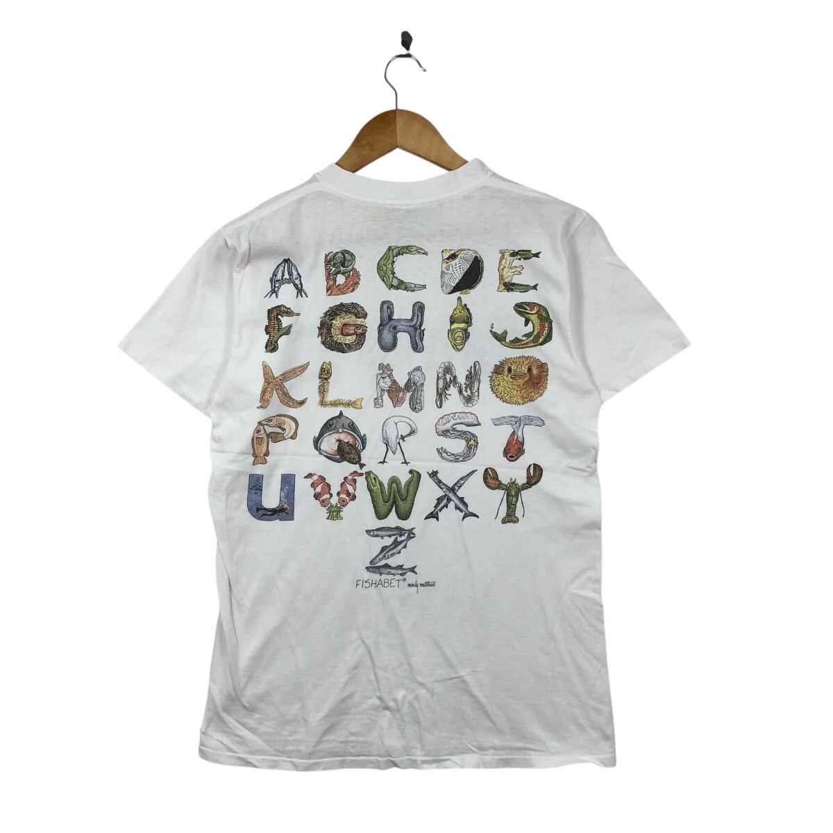 Vintage Vintage 80s Fish Alphabet Fishabet 1989 Mindy T Shirt Size US M / EU 48-50 / 2 - 4 Thumbnail