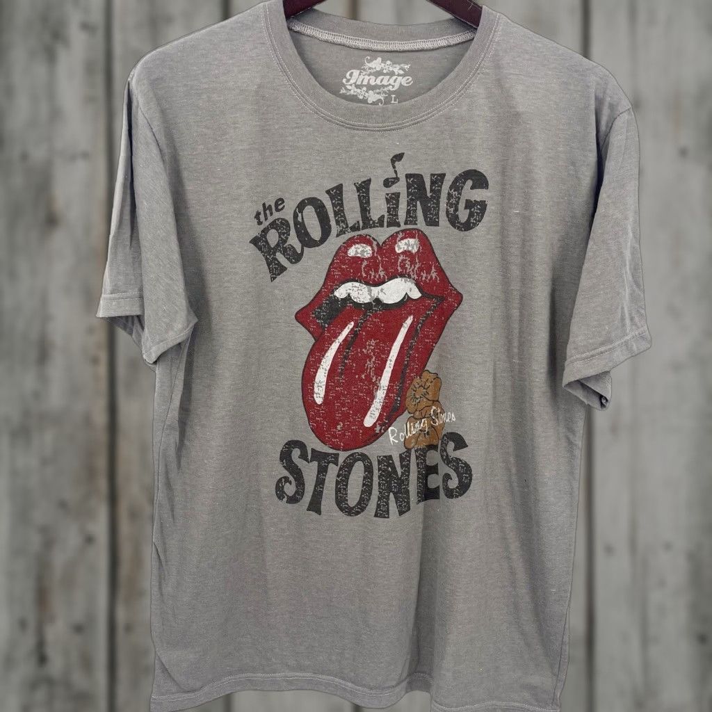 Vintage Image Rolling Stones Tshirt Womens Large Gray Short Sleeve Band Tee Size L / US 10 / IT 46 - 1 Thumbnail