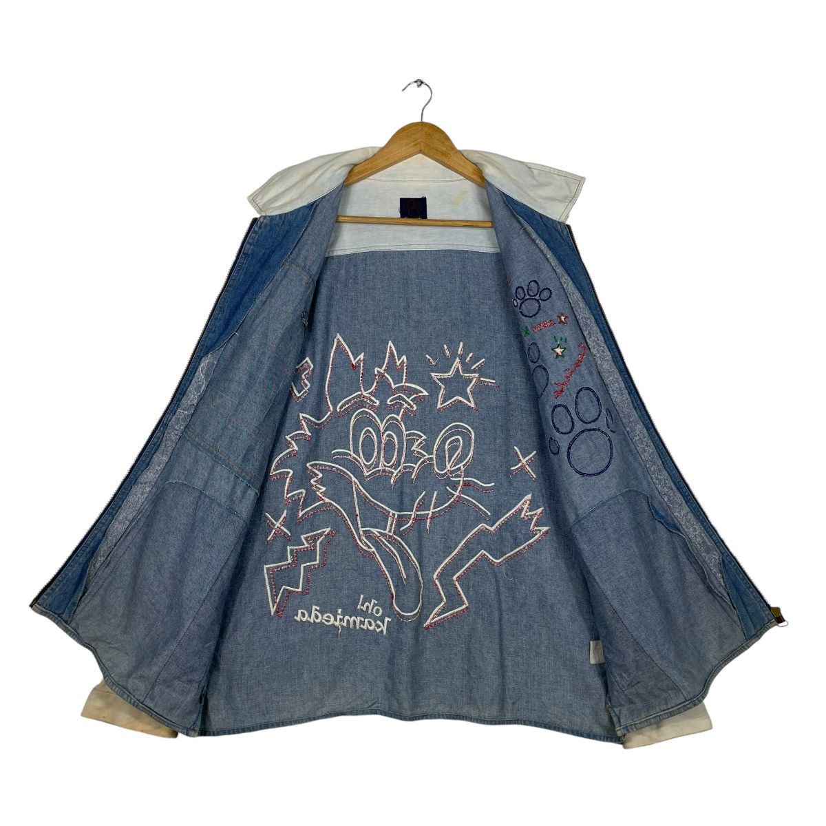 Japanese Brand × Jean Charles De Castelbajac × Vintage 💥JAPAN OH KAMIEDA CARTOON EMBROIDERY DENIM Size US L / EU 52-54 / 3 - 11 Thumbnail