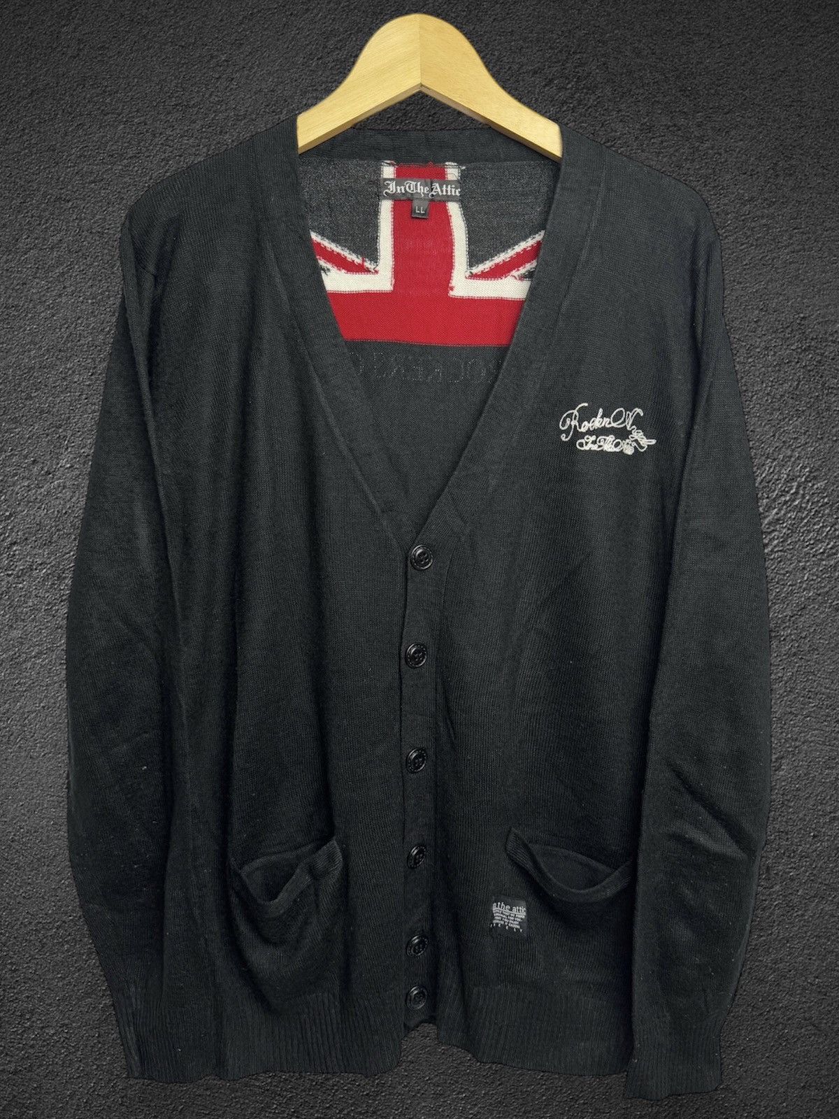 Hysteric Glamour × If Six Was Nine × Japanese Brand Intheattic Rockers British England Flag Cardigan Knit Size US L / EU 52-54 / 3 - 1 Thumbnail