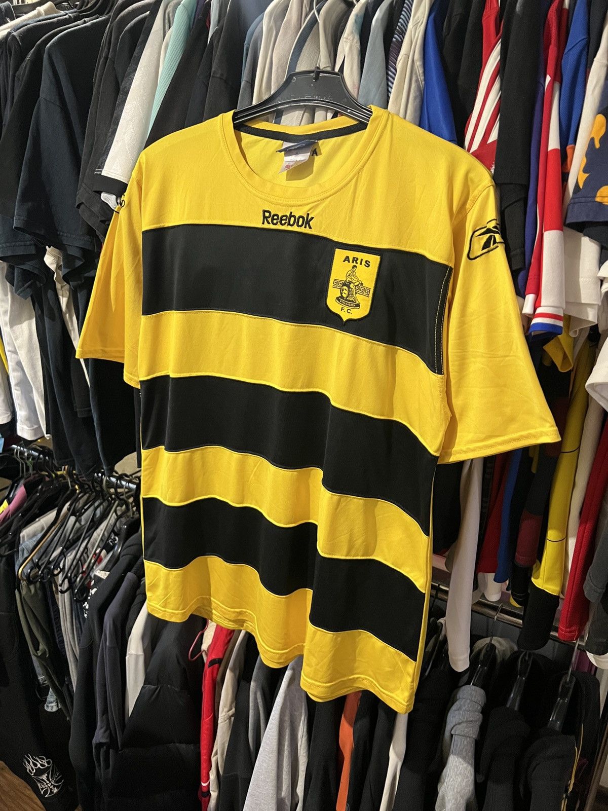 Reebok × Vintage 2008/2009 VINTAGE ARIS FC HOME FOOTBALL SHIRT #19 AOP SOCCER Size US XL / EU 56 / 4 - 1 Thumbnail