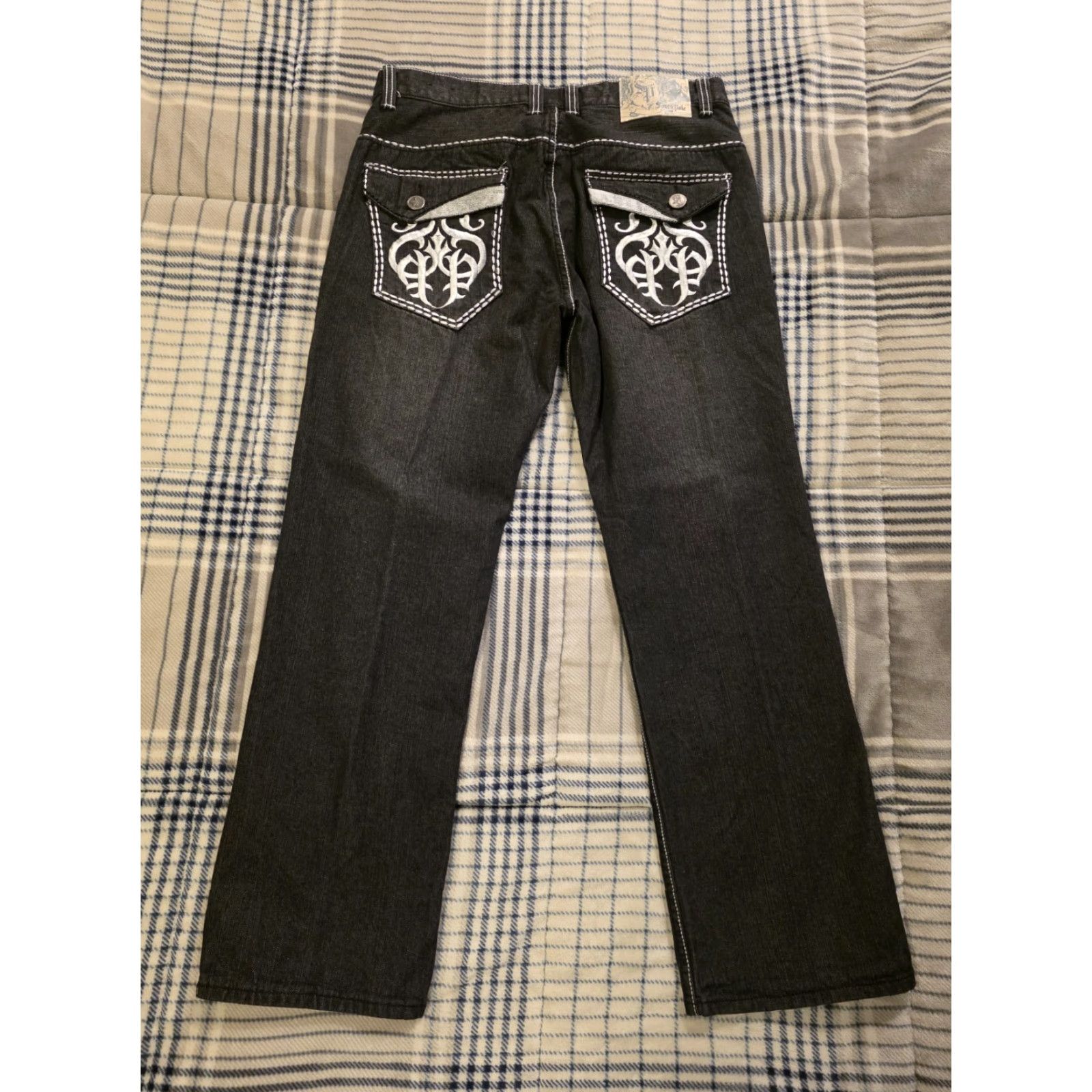Southpole VINTAGE Southpole Jeans Baggy Black 38x32 Mens Embroidered Pocket Denims 90s Grunge Straight Modern Classic Seasonal Fall Spring Summer Winter Mens Size US 38 / EU 54 - 3 Thumbnail