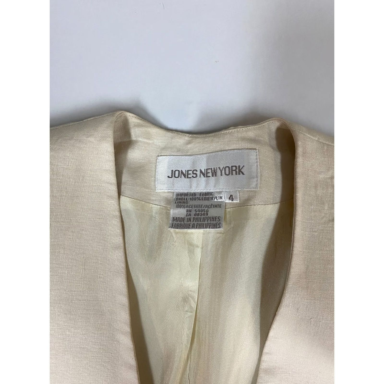 Jones New York Jones New York Jacket Blazer Womens 4 Beige Polyester Floral Mid-Length Lightweight Regular Fall Winter Men/Women? Size S / US 4 / IT 40 - 4 Thumbnail