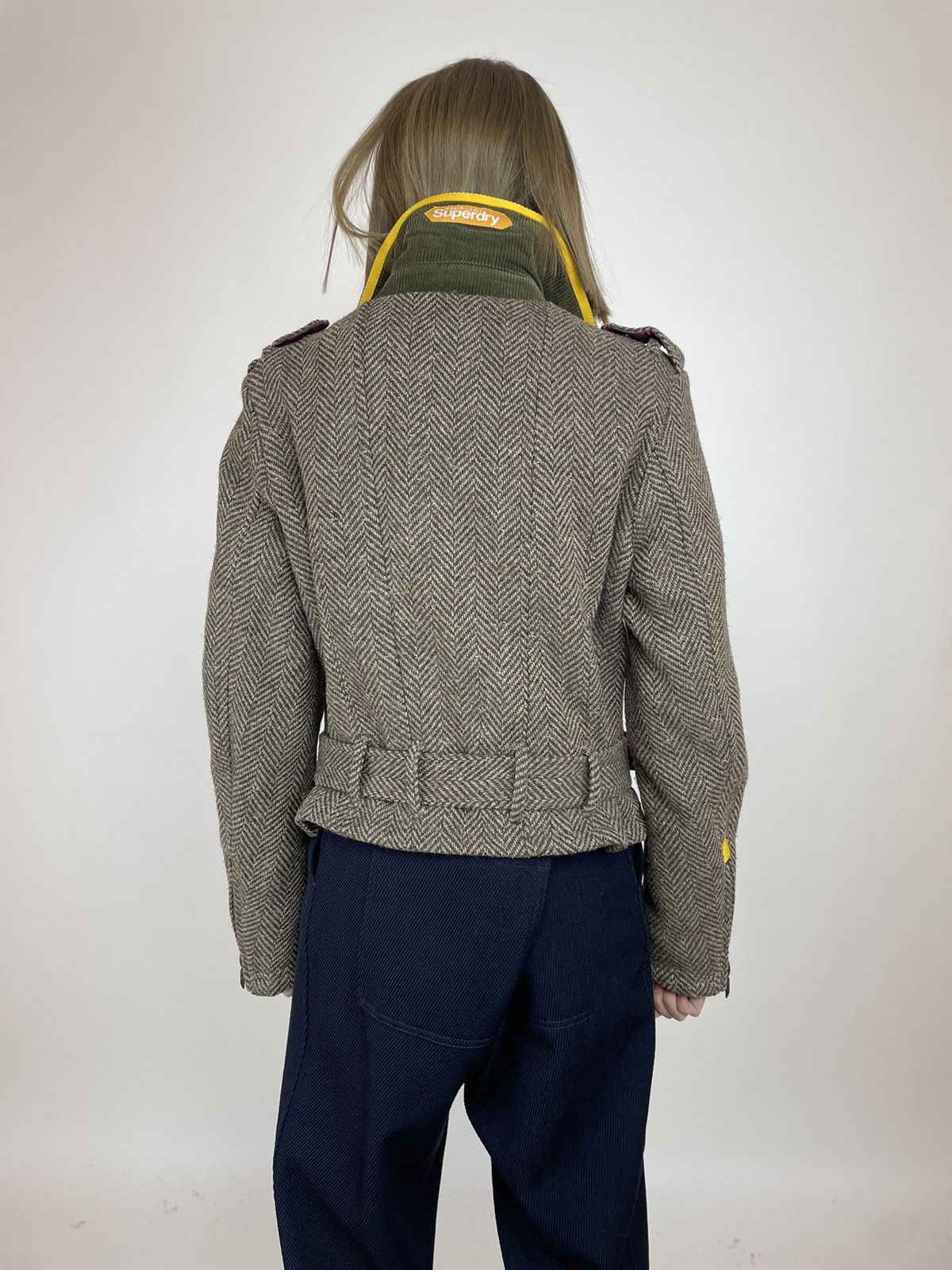 Superdry Superdry Double Black Label JAPANESE Tweed Biker Jacket Size L / US 10 / IT 46 - 6 Thumbnail