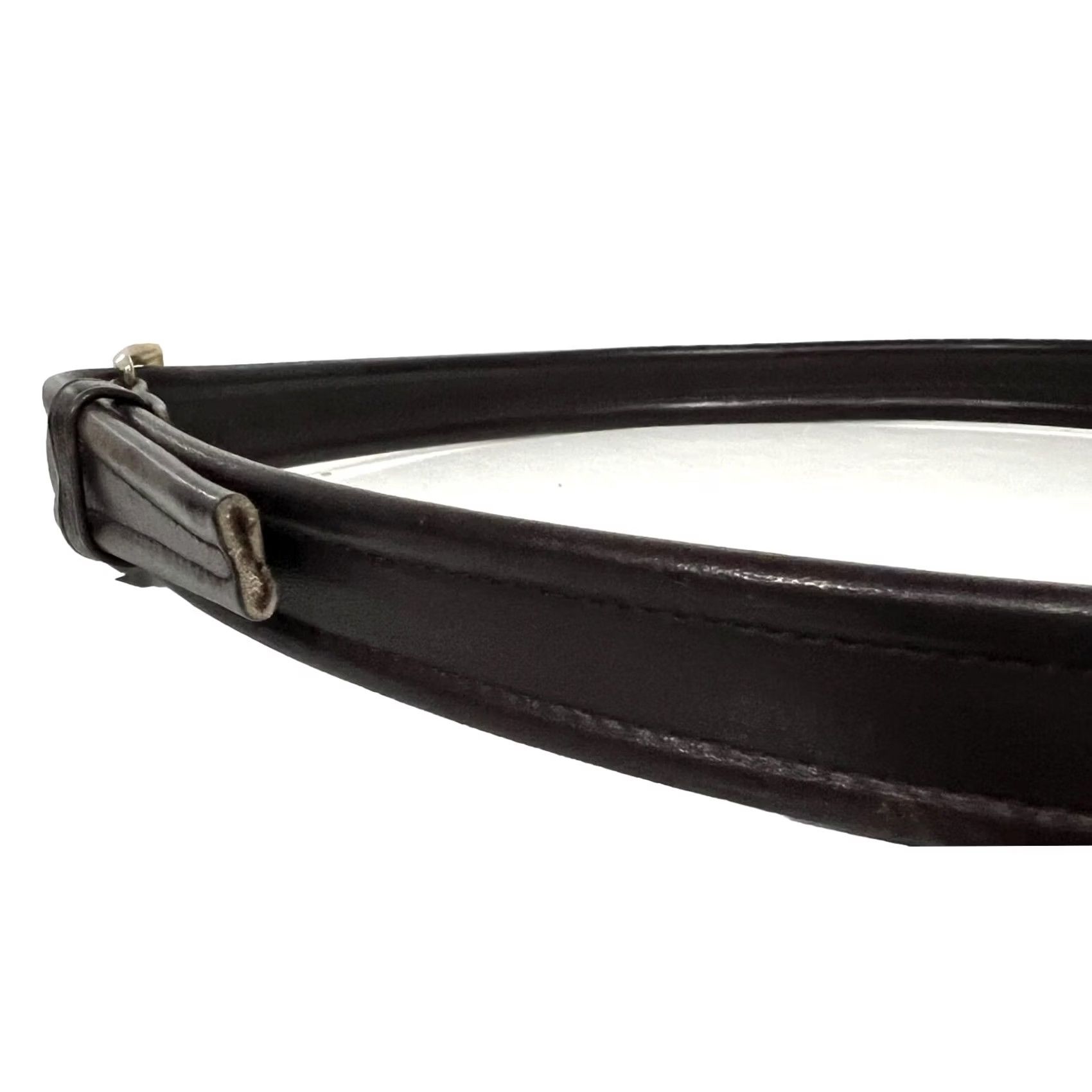 Vintage Harness House Belt Men Leather Hand Waxed Steerhide Dark Brown Sz 42 Belt Mens Size 42 Brown Leather Hinges? Size 42 - 4 Thumbnail