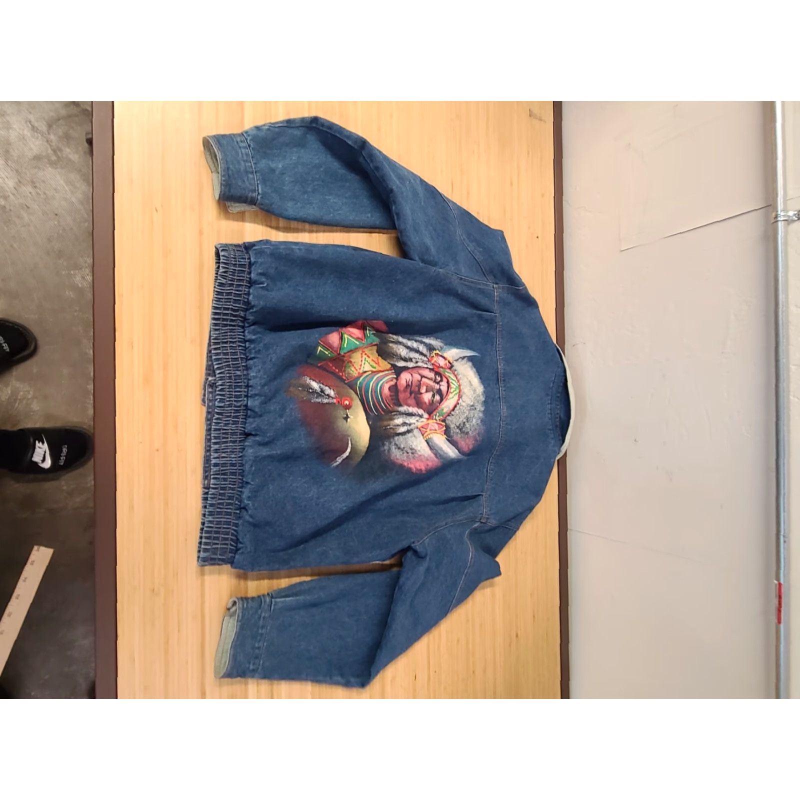 Native VINTAGE Eagles Ridge Denim Blue Jean Jacket Coat M Adults Blue 80s 90s Western Bohemian Cowboy Southwestern Lined Cotton Jacket Mens Size US 31 - 5 Thumbnail