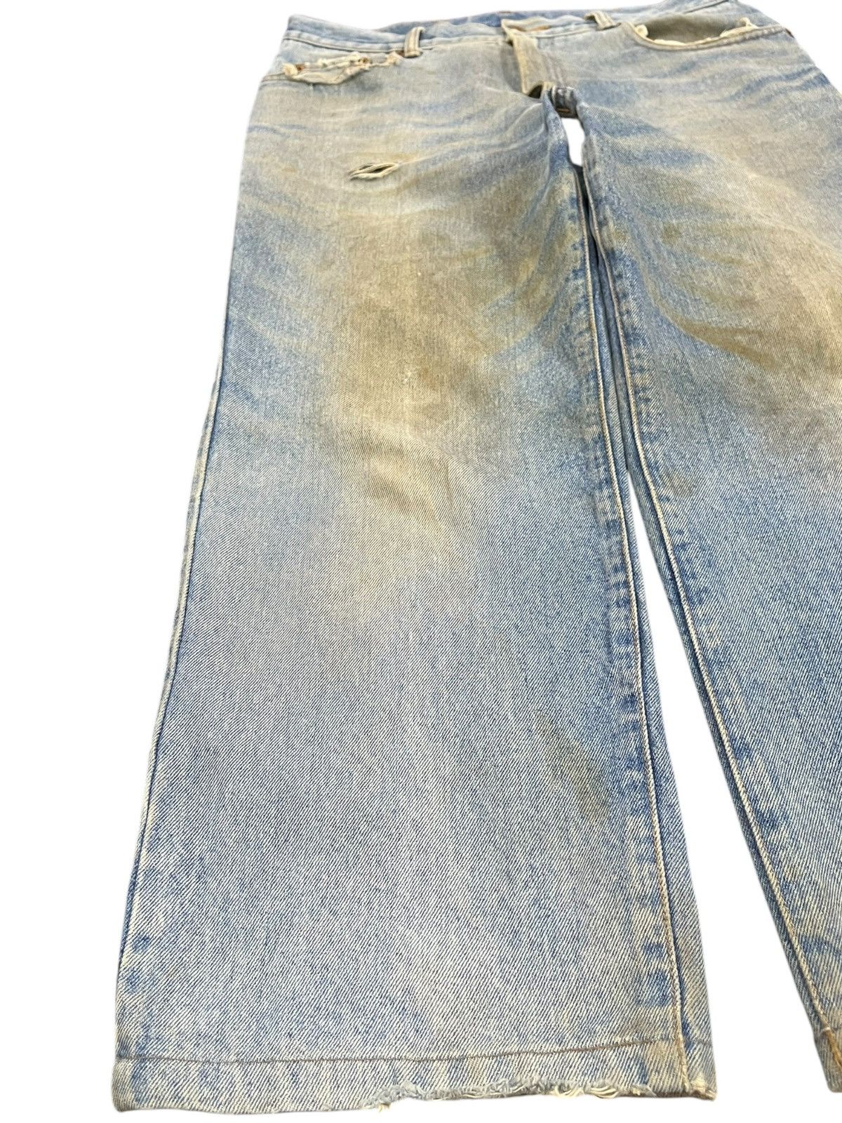Japanese Brand Vintage Blue Chaser Baggy Mudwash Denim Size US 33 - 3 Thumbnail