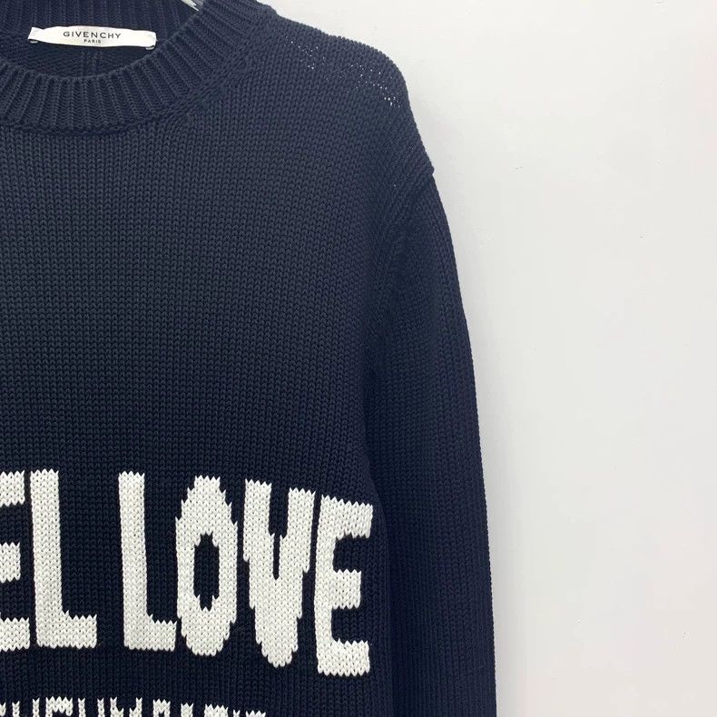 Givenchy Givenchy Black Logo Letter Intarsia Cotton Round-Neck Long Size US S / EU 44-46 / 1 - 3 Thumbnail