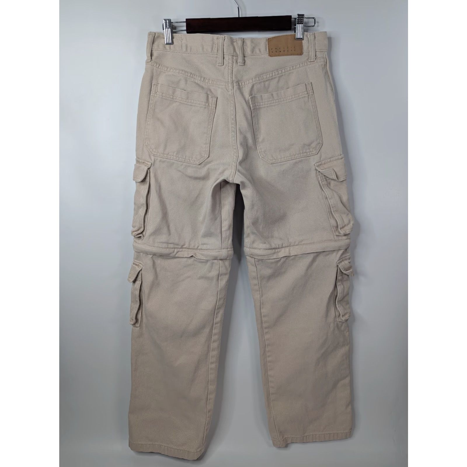 Pacsun Pacsun Cargo Convertible Pants Baggy Wide-Leg Denim Men Regular 30x32 Ivory Cotton Zipper Pockets 100% Cotton Y2K Vintage No Size US 32 / EU 48 - 4 Thumbnail