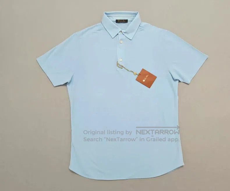 Loro Piana Loro Piana Men's Light Blue Short Sleeve Polo. Size US S / EU 44-46 / 1 - 1 Thumbnail