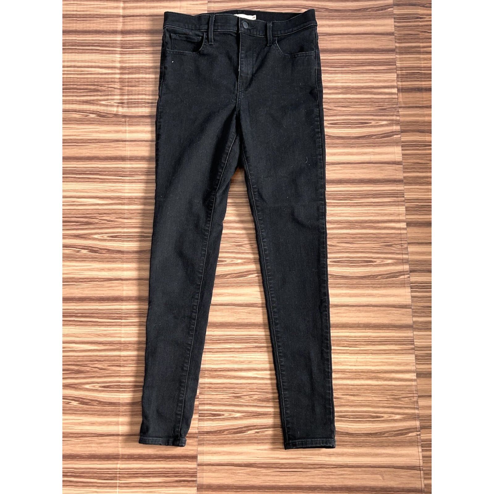 Levi's VINTAGE Levis Womens 720 High Rise Skinny Black Jeans Size 29x30 Size 29" - 2 Thumbnail
