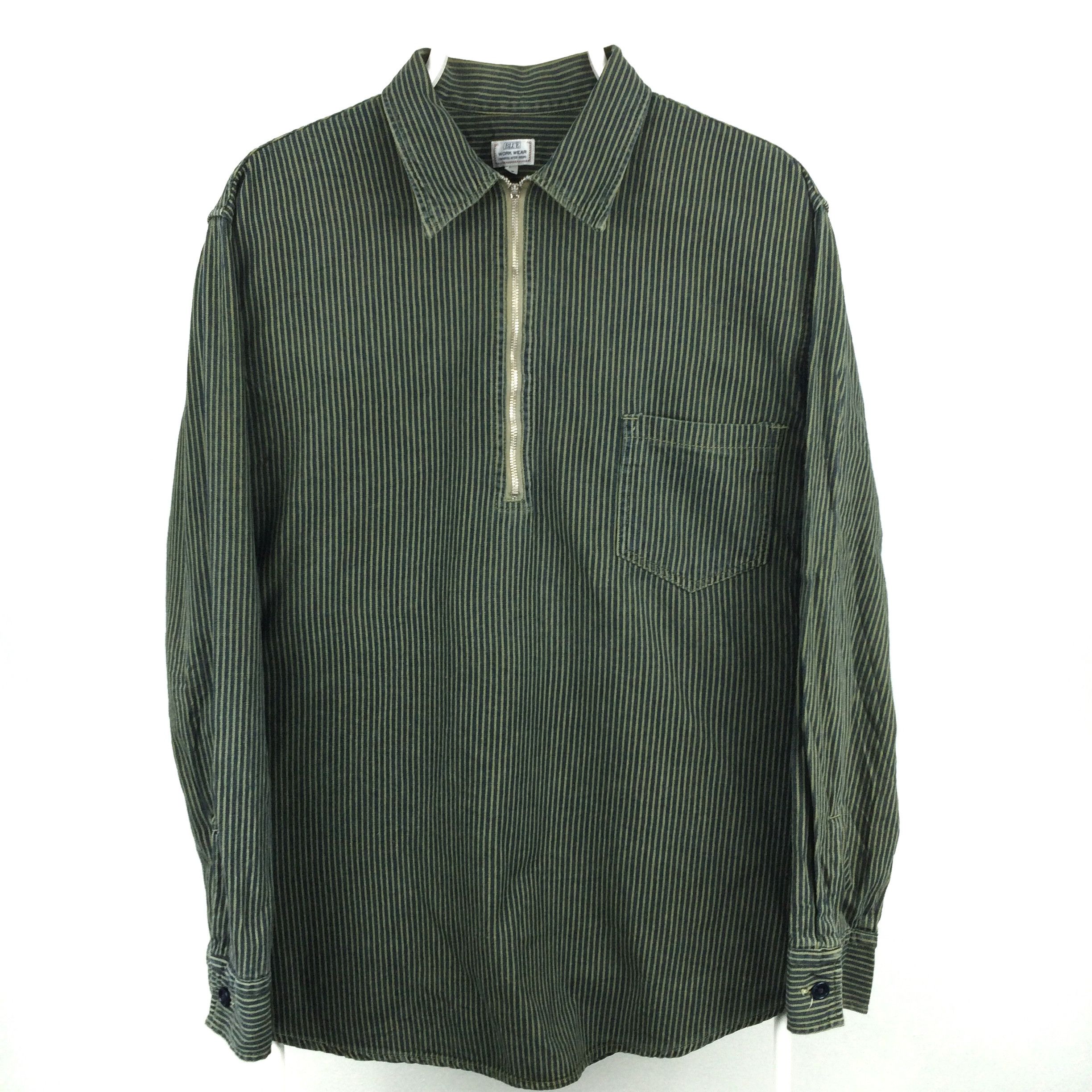 image of H24 John Bull X Blue Denim Workwear Shirt Striped, Men's (Size Large)