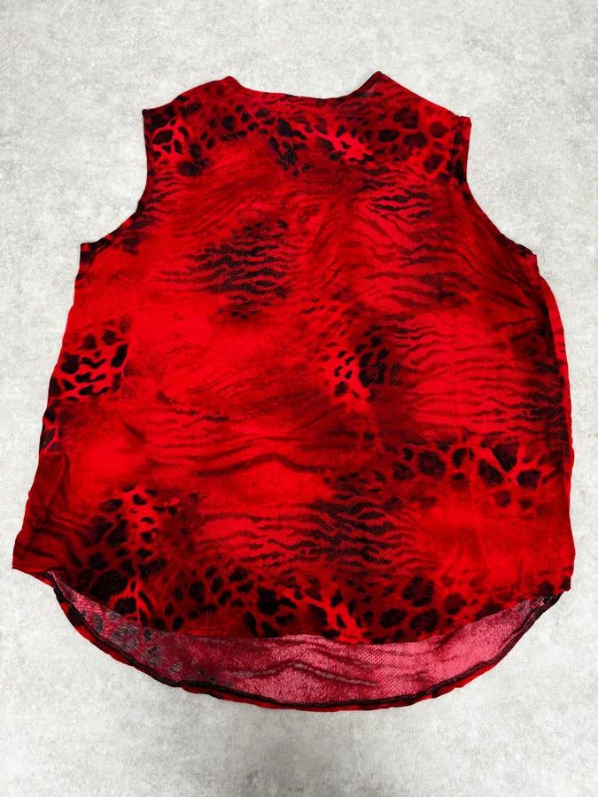 Just Cavalli 2000s Cavalli Leopard Red Tank Top Size M / US 6-8 / IT 42-44 - 4 Thumbnail