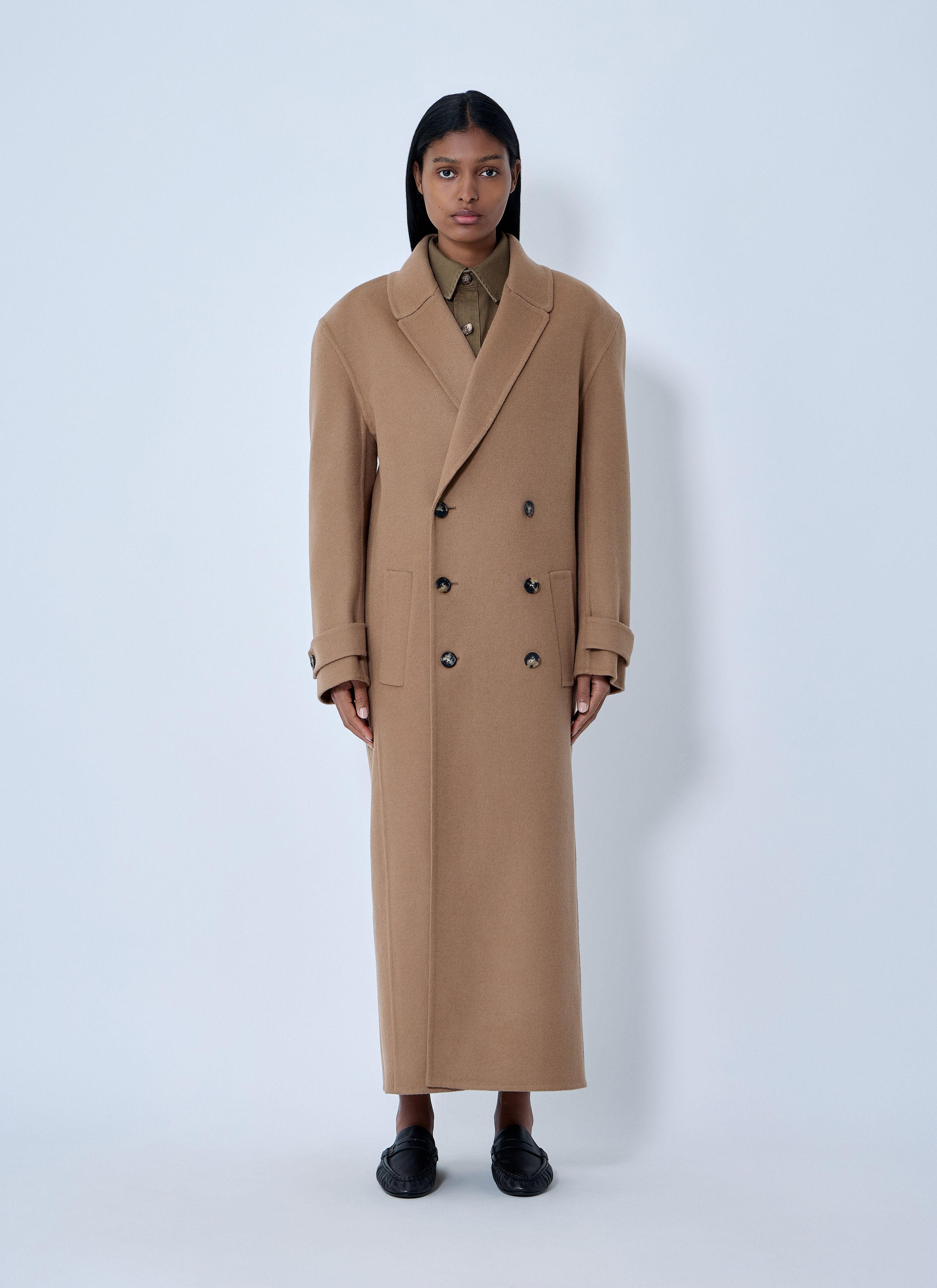 Saint Laurent Paris Brushed Cashmere-And-Wool-Blend Coat Size S / US 4 / IT 40 - 1 Thumbnail