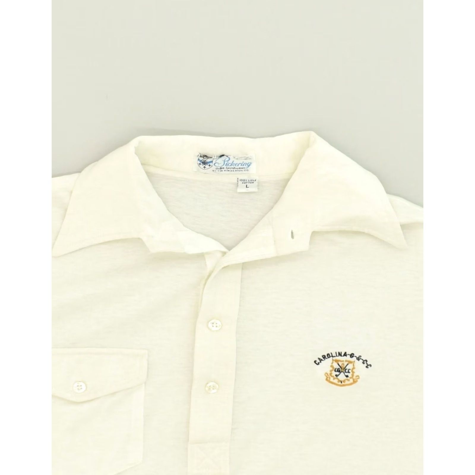Vintage PICKWICK Mens Polo Shirt Large White Cotton Size US L / EU 52-54 / 3 - 4 Thumbnail