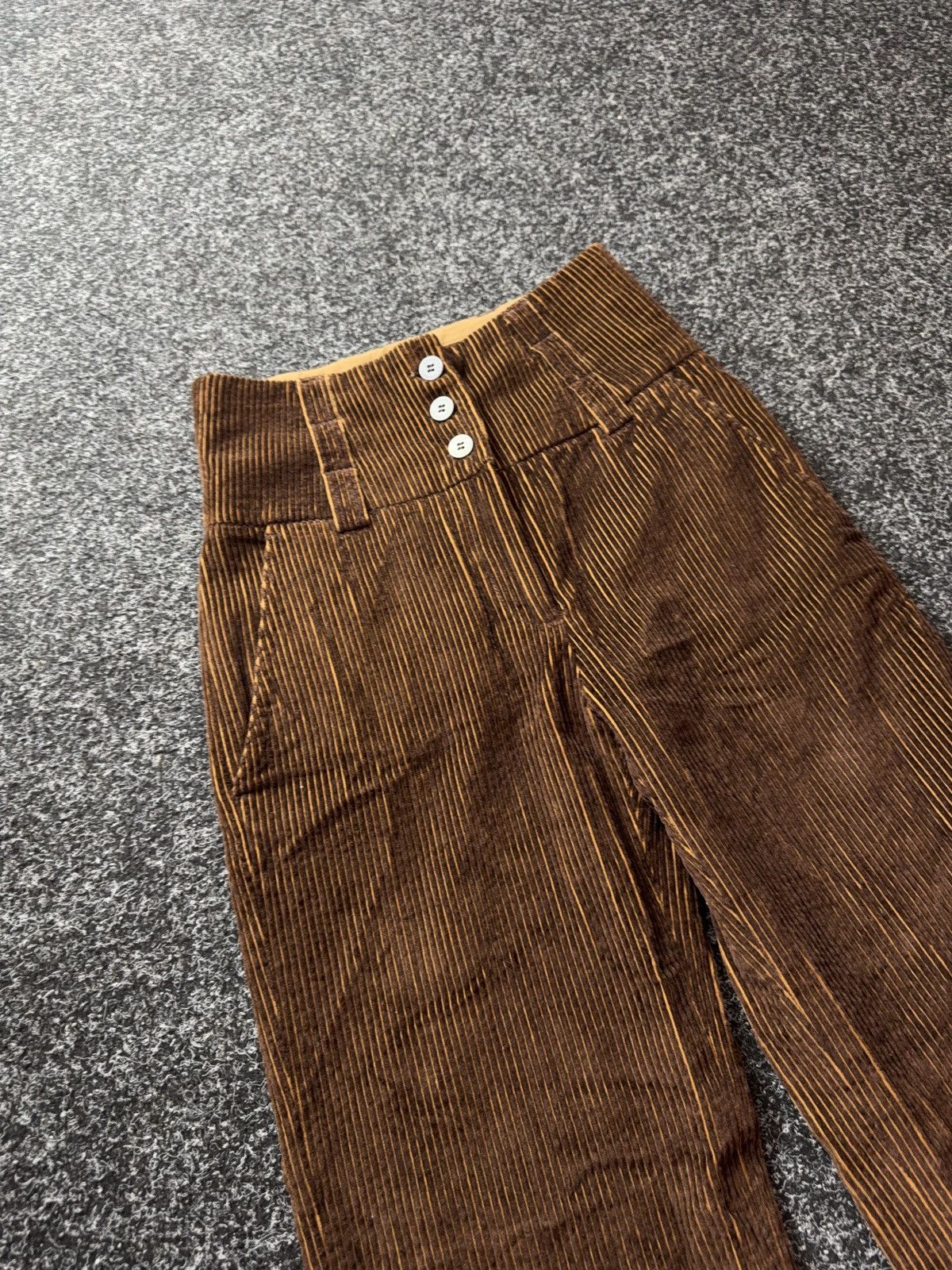 Adolfo Dominguez Adolfo Dominguez 00s Corduroy Wide Leg Pants High Rise Flare Size 25" / US 0 / IT 36 - 6 Thumbnail