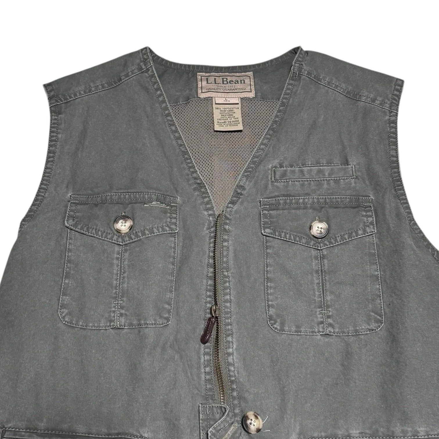 L.L. Bean L.L. Bean Green Multi Pocket Canvas Vest Men's Large Size US L / EU 52-54 / 3 - 2 Thumbnail