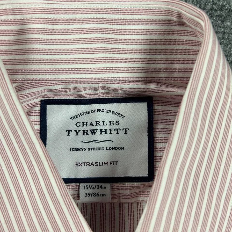 Charles Tyrwhitt Charles Tyrwhitt Shirt Mens 15.5 Extra Slim Fit Striped 34in Size US S / EU 44-46 / 1 - 2 Thumbnail