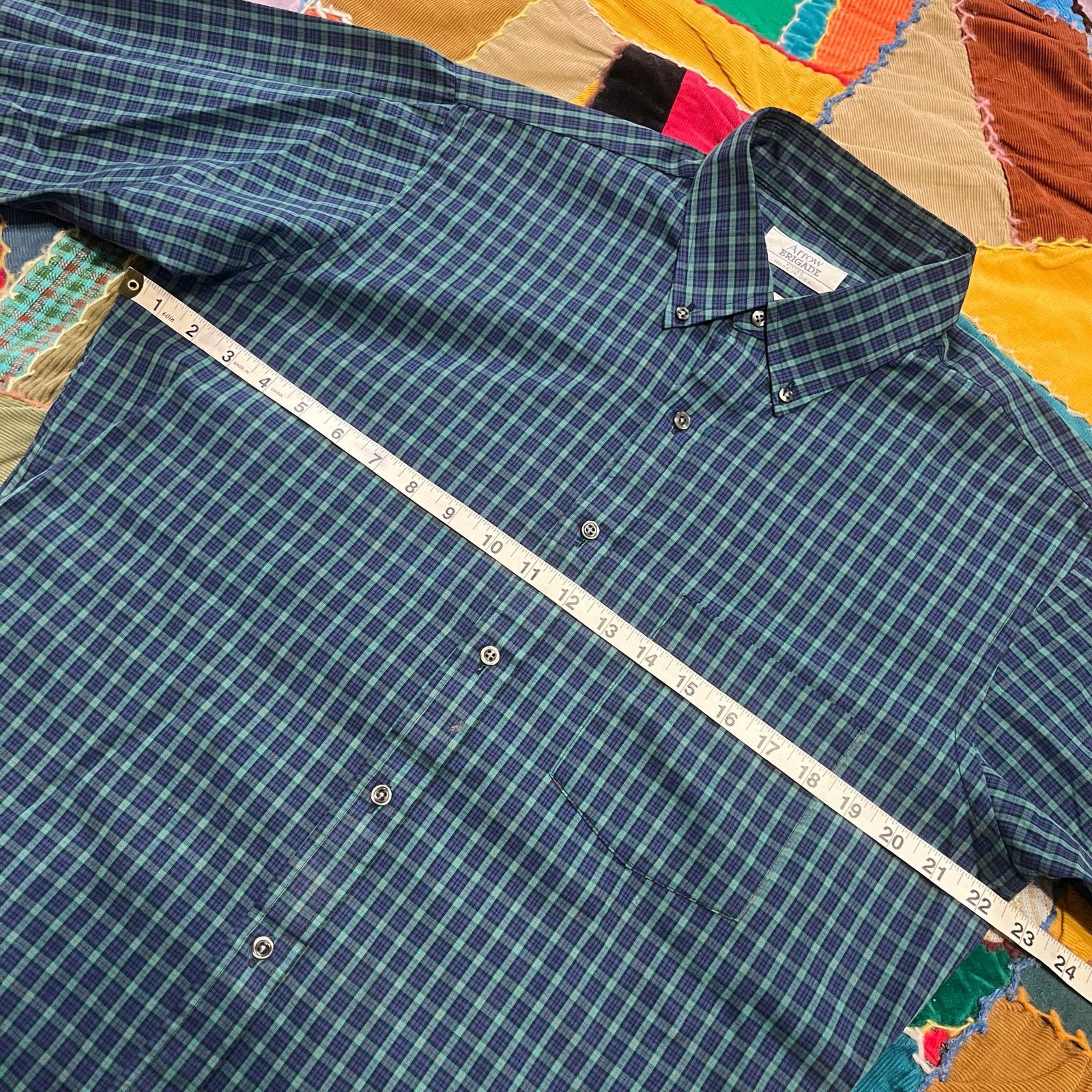 Other Vintage Arrow Brigade Navy + Green Plaid Long Sleeve Button Size US L / EU 52-54 / 3 - 5 Thumbnail