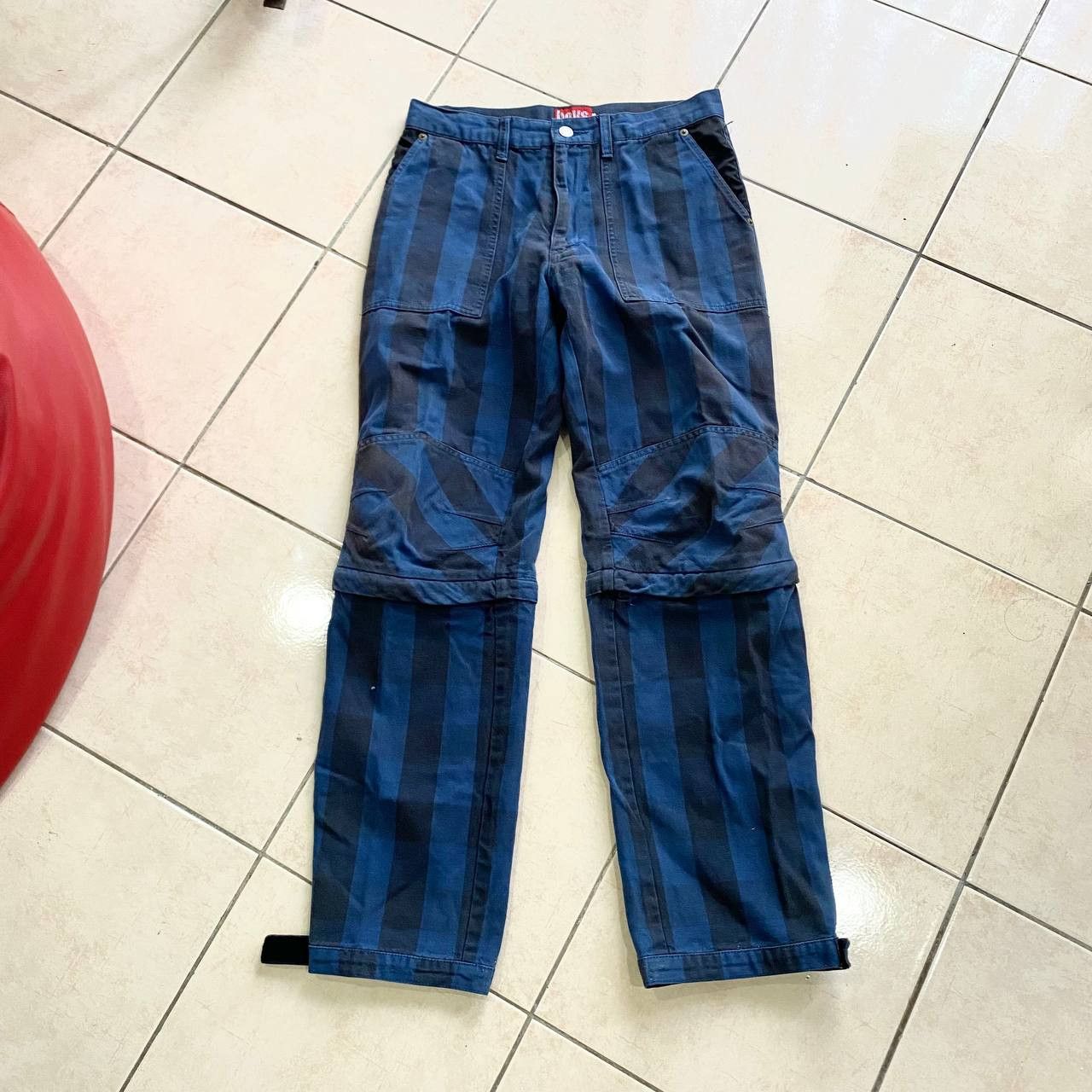 Japanese Brand Batsu Plaid Blue Rare Detachable Knee Rider Style Pant Size US 28 / EU 44 - 1 Thumbnail