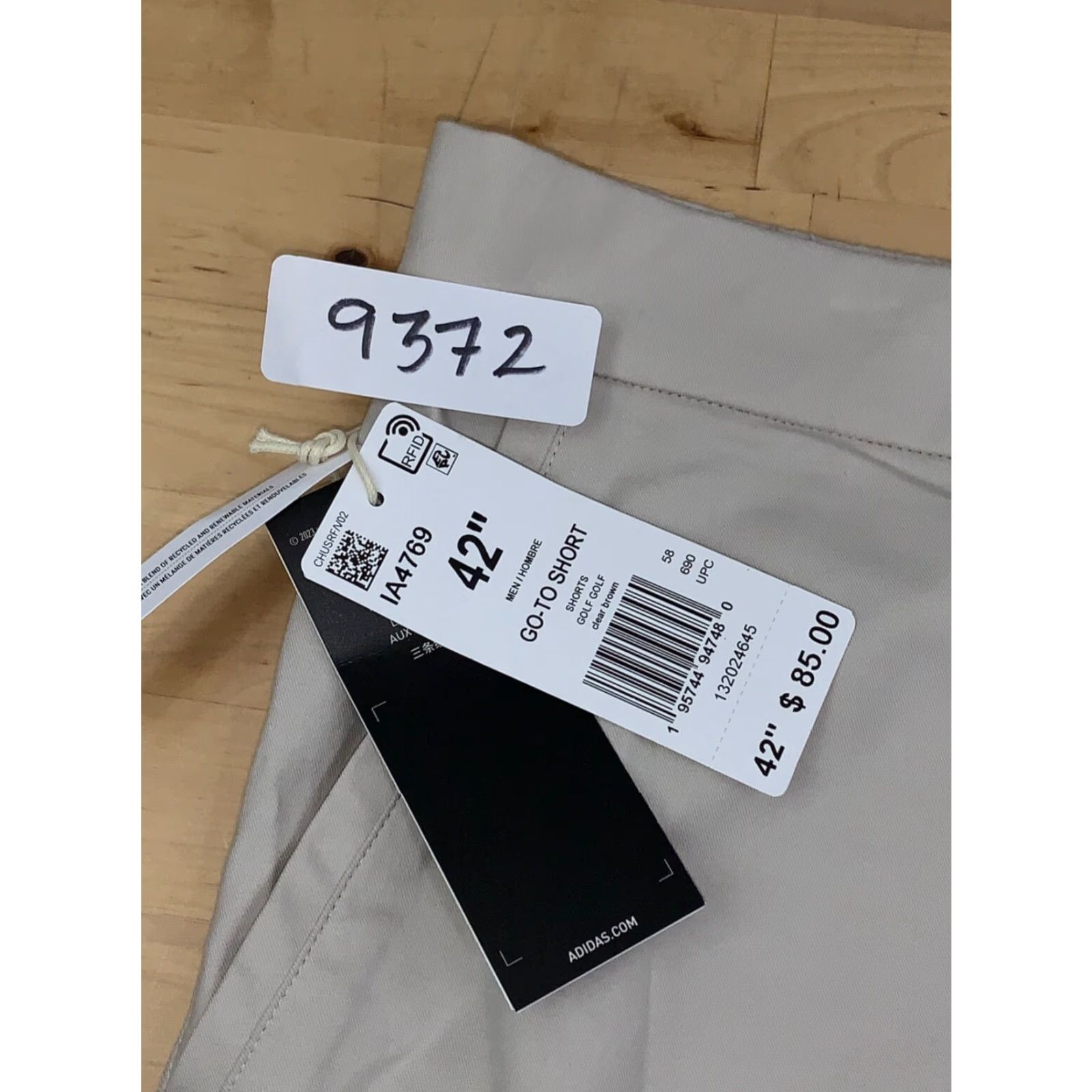 Adidas Adidas Men’s Go-to 5-Pocket Beige Golf Shorts PrimeGreen Size 42 #9372 Size US 42 / EU 58 - 2 Thumbnail