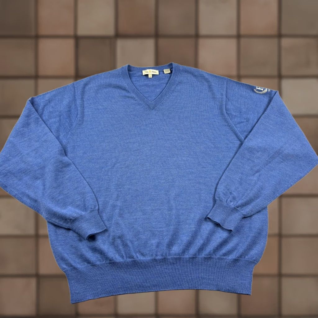 Peter Millar Peter Millar Wool Sweater Mens Large Blue V-Neck Golf Pullover Stretch Casual Size US L / EU 52-54 / 3 - 1 Thumbnail