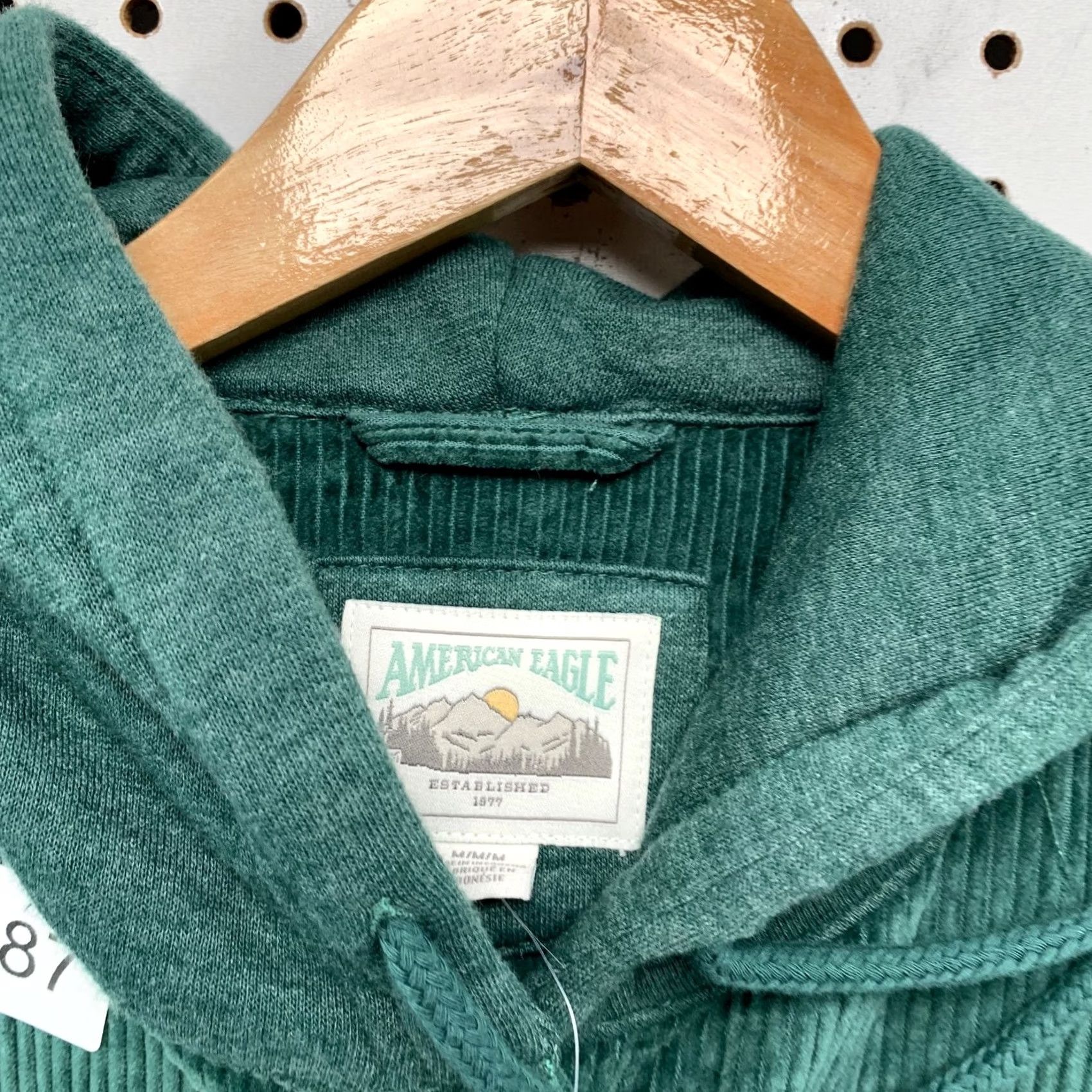 American Eagle Outfitters American Eagle Hooded Button Shirt Womens Medium Green Crop NWT Size M / US 6-8 / IT 42-44 - 7 Thumbnail