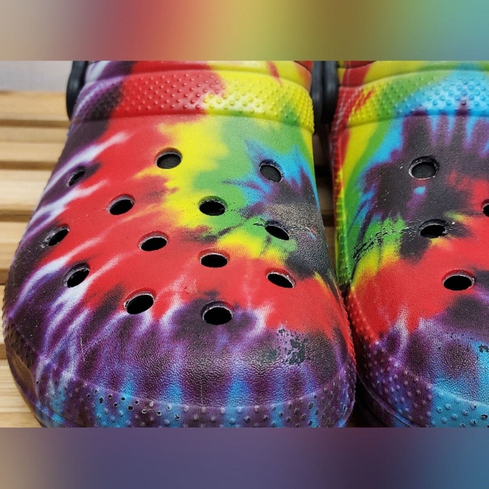 Crocs Crocs Mens Tie Dye Lined Baya Clog Sandals Size 11 Size US 11 / EU 44 - 6 Thumbnail