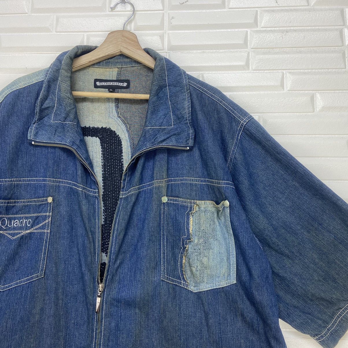Japanese Brand Japanese Brand Quadro Scream Patchwork Denim Jacket Size US L / EU 52-54 / 3 - 4 Thumbnail