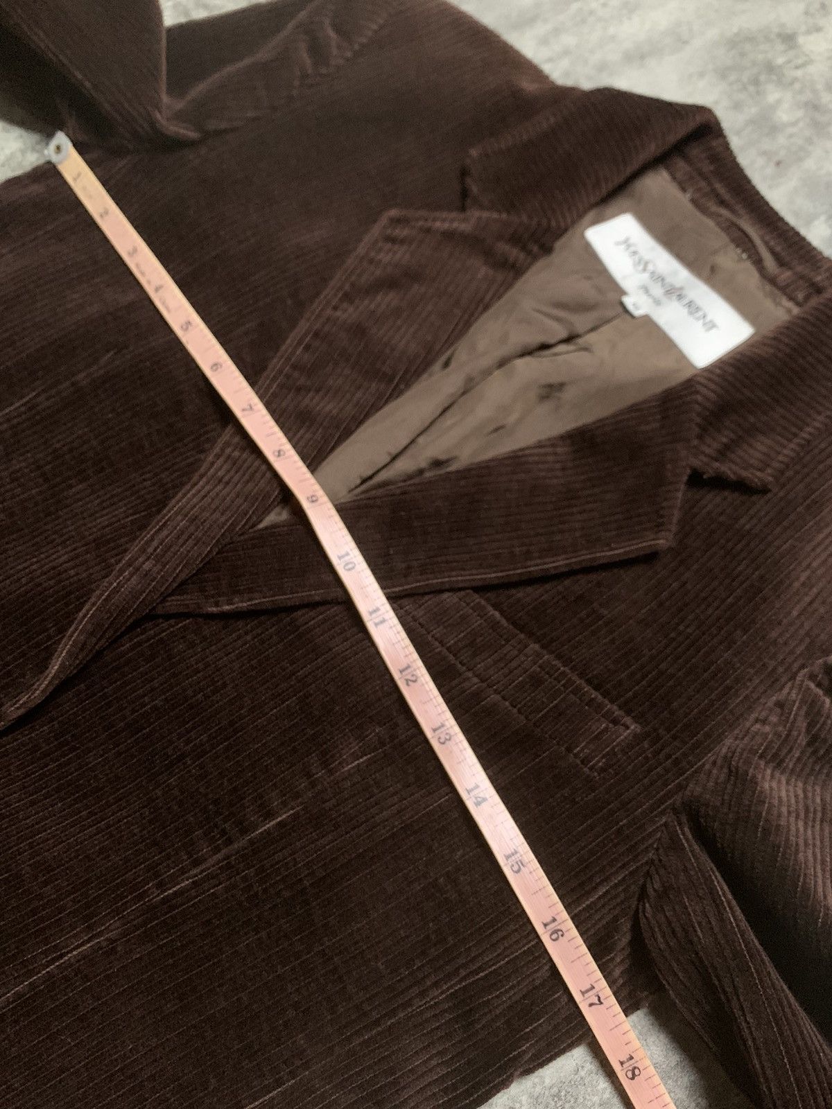 Yves Saint Laurent VINTAGE 90s YVES SAINT LAURENT PARIS BROWN CORDUROY BLAZER Size M / US 6-8 / IT 42-44 - 10 Thumbnail