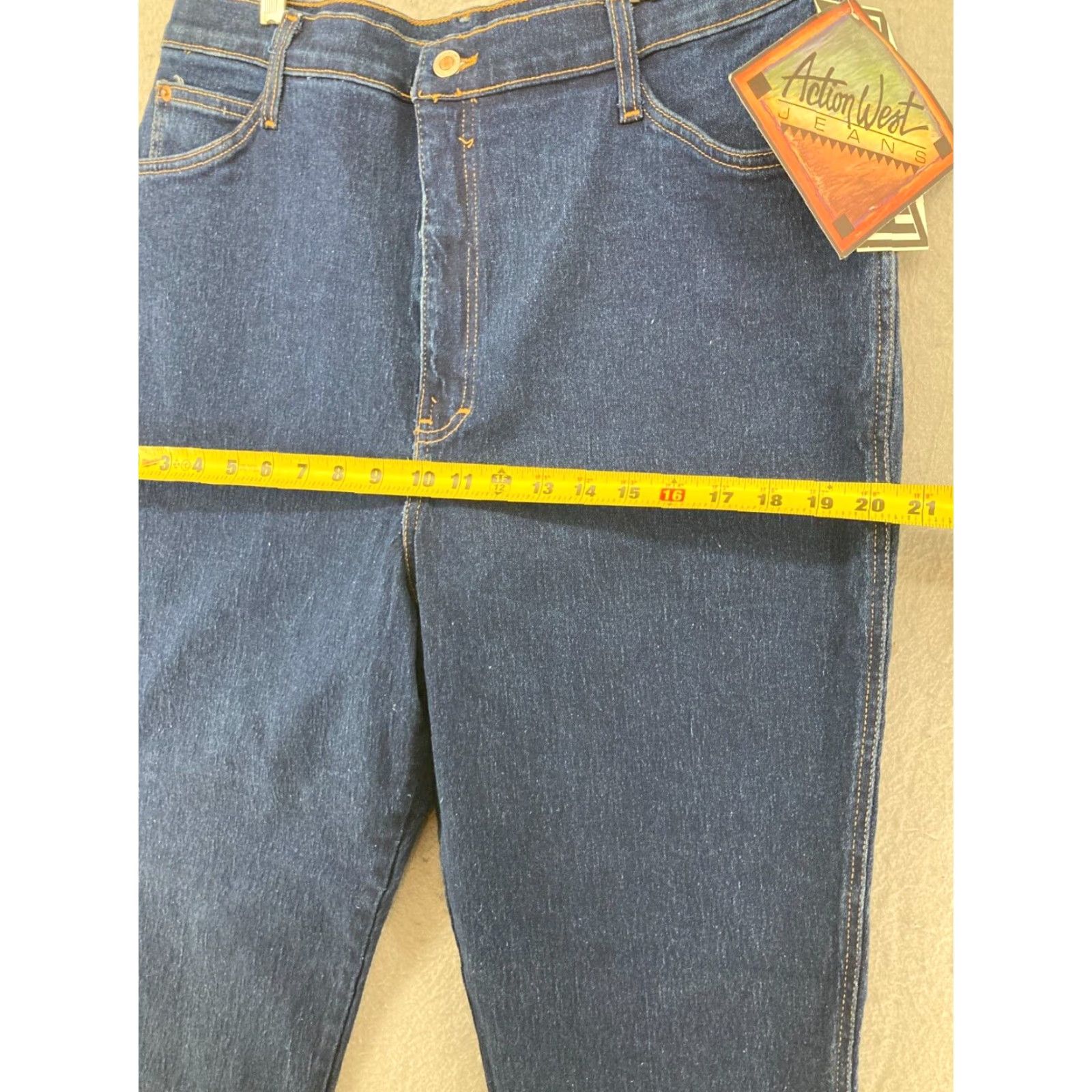 Vintage Action West High Rise Bootcut Jeans Womens 18 Stretch Dark Wash Denim Blue Size 40" / US 18 - 3 Thumbnail