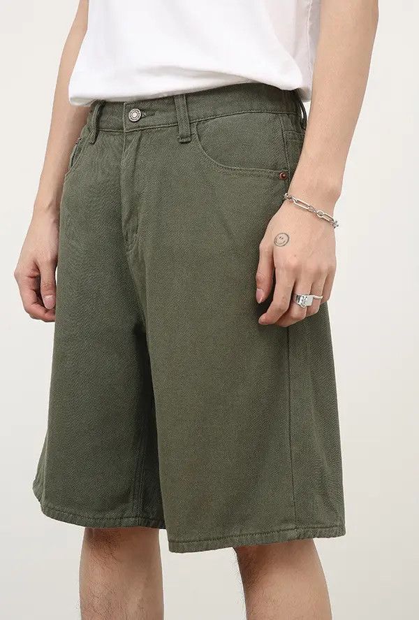 Japanese Brand Green retro versatile simple casual men's shorts Size US 32 / EU 48 - 4 Thumbnail