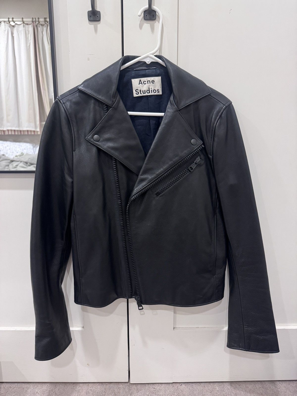 Acne Studios Aze Leather Jacket 46 | Grailed