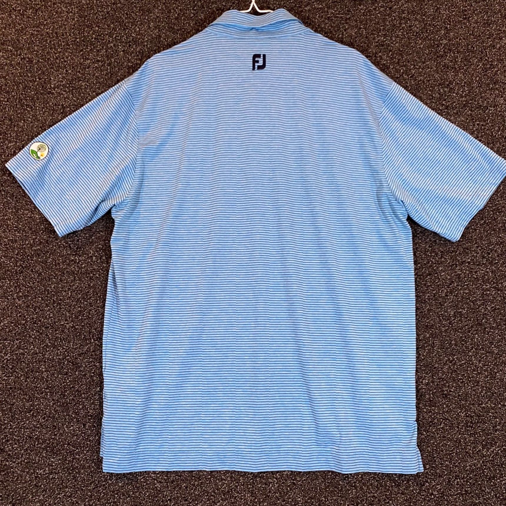 Footjoy Footjoy Polo Mens XL Blue Striped Golf Shirt S/S Course Logo Casual FJ Size US XL / EU 56 / 4 - 7 Thumbnail