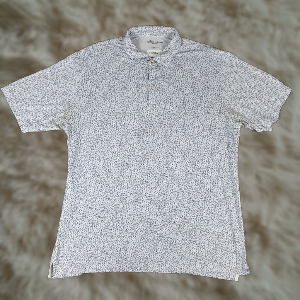 Peter Millar Peter Millar Polo Shirt Mens Large Blue Paisley Seaside Golf Short Sleeve Polo Shirt Mens Large Blue Paisley Size US L / EU 52-54 / 3 - 1 Thumbnail