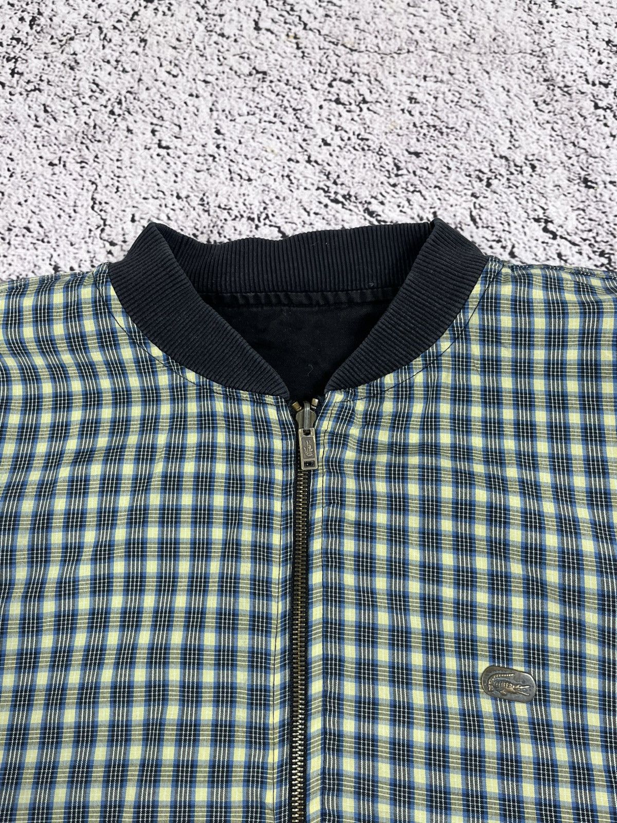 Lacoste Vintage Lacoste Reversible Bomber Jacket Checkered Black Size US XXL / EU 58 / 5 - 4 Thumbnail