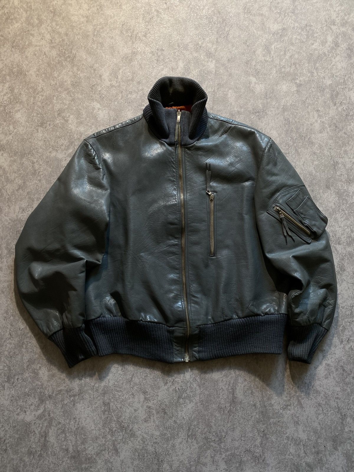 Vintage 1976 Rare Made In Germany Leather Bomber Size US M / EU 48-50 / 2 - 3 Thumbnail