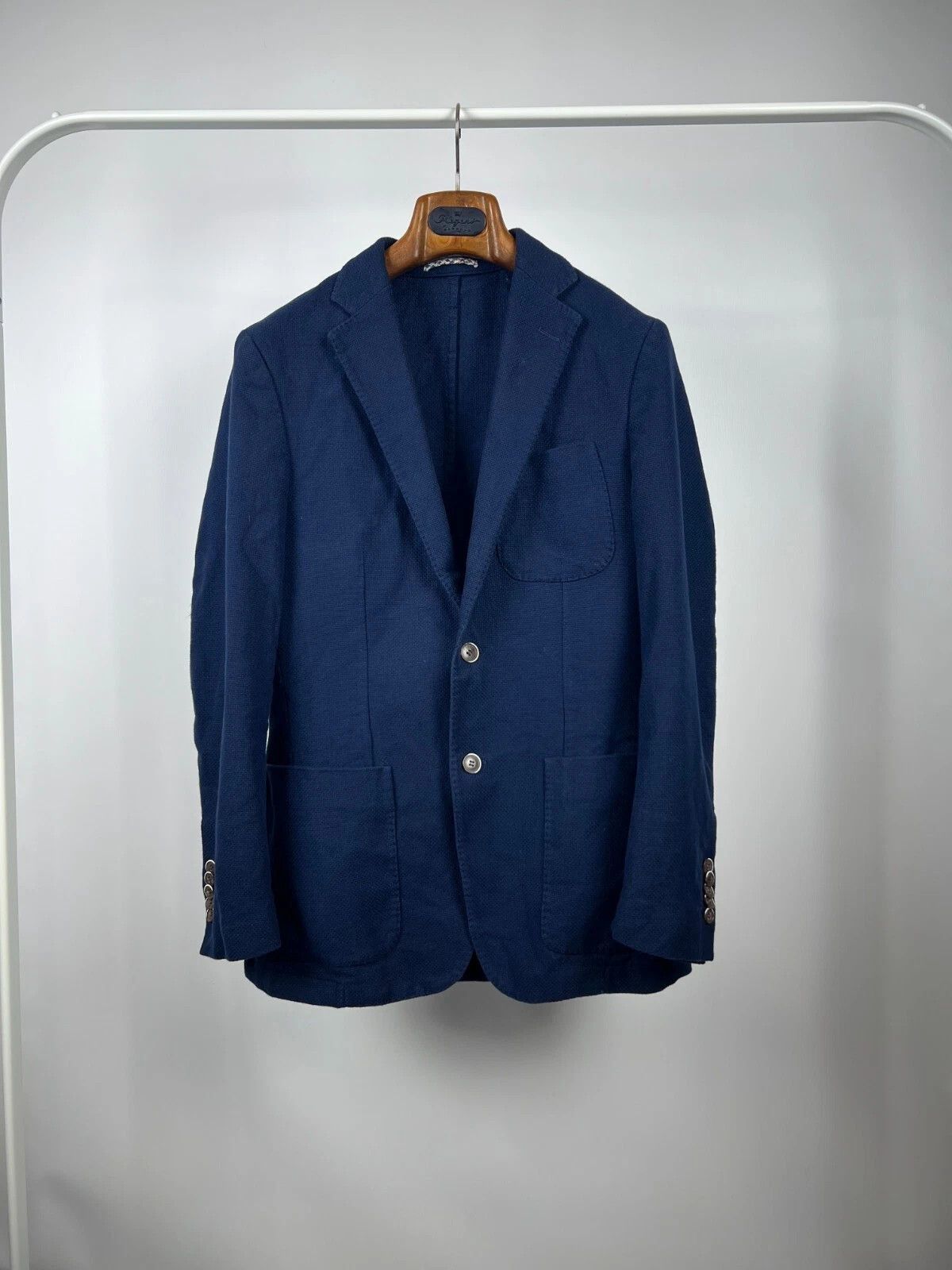 Suitsupply Suitsupply Unlined Navy Blue Patch Pocket Blazer Jacket Size 36R - 5 Thumbnail