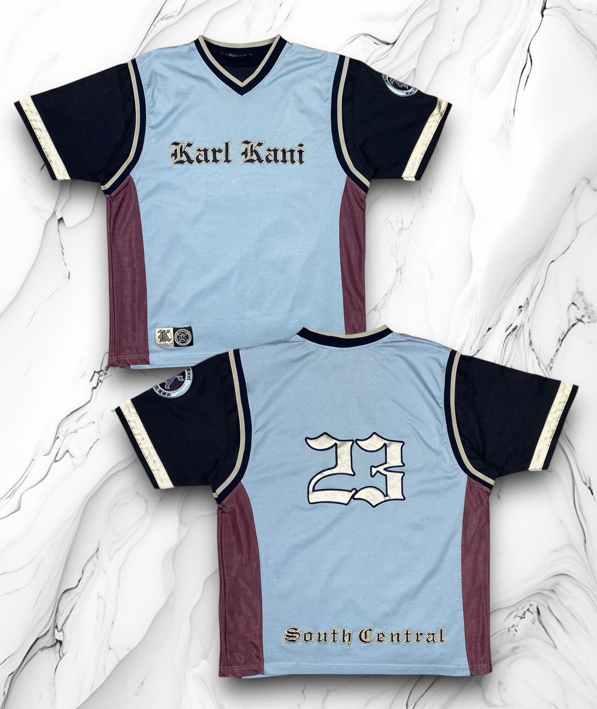 Karl Kani × Rap Tees × Vintage Vintage 90s Karl Kani South Central Embroidered jersry Size US XL / EU 56 / 4 - 1 Thumbnail
