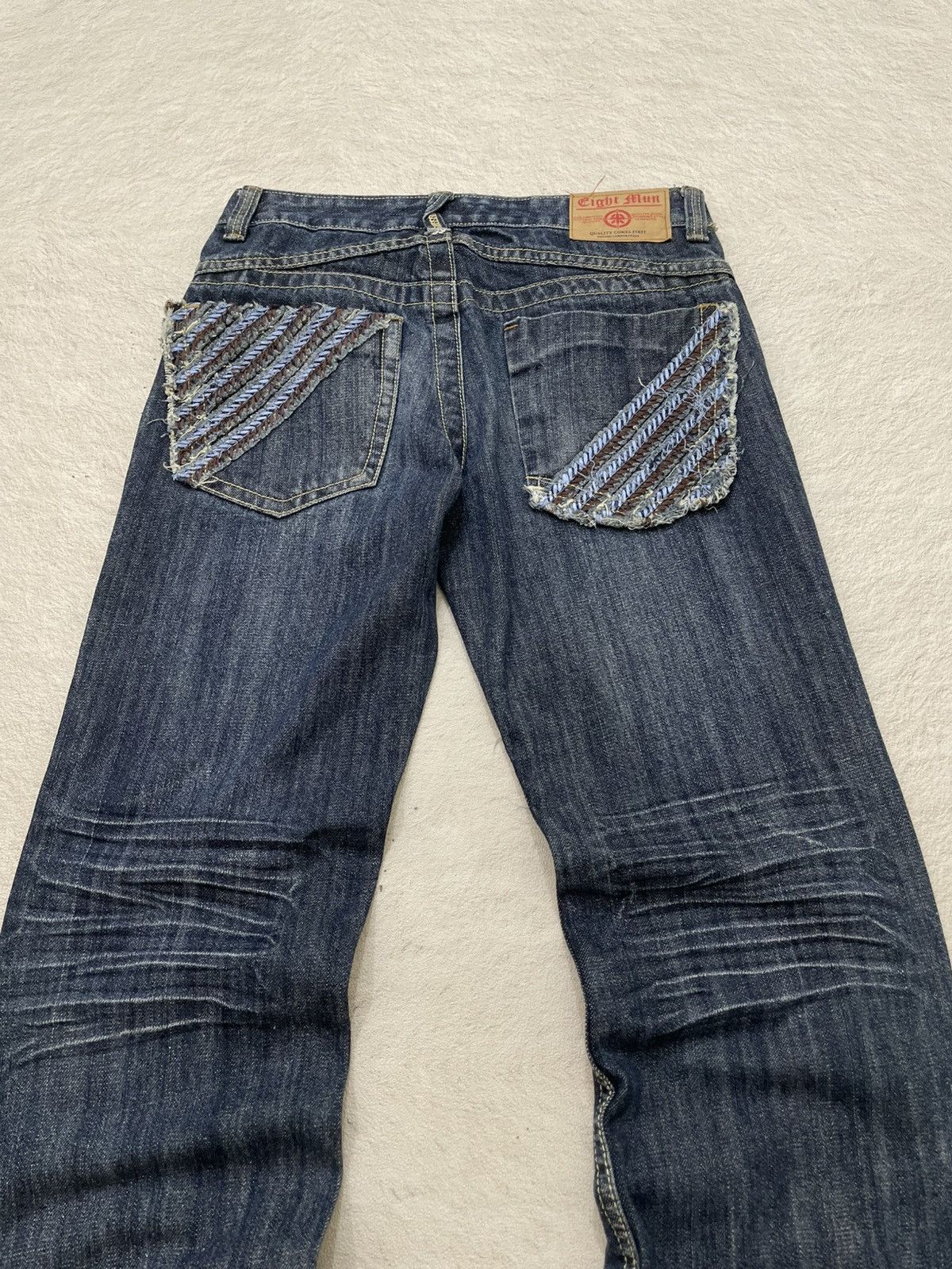 Japanese Brand 2000s Japan Raw Denim Y2K Faded Tribal Pocket Number Nine Size US 29 - 7 Thumbnail