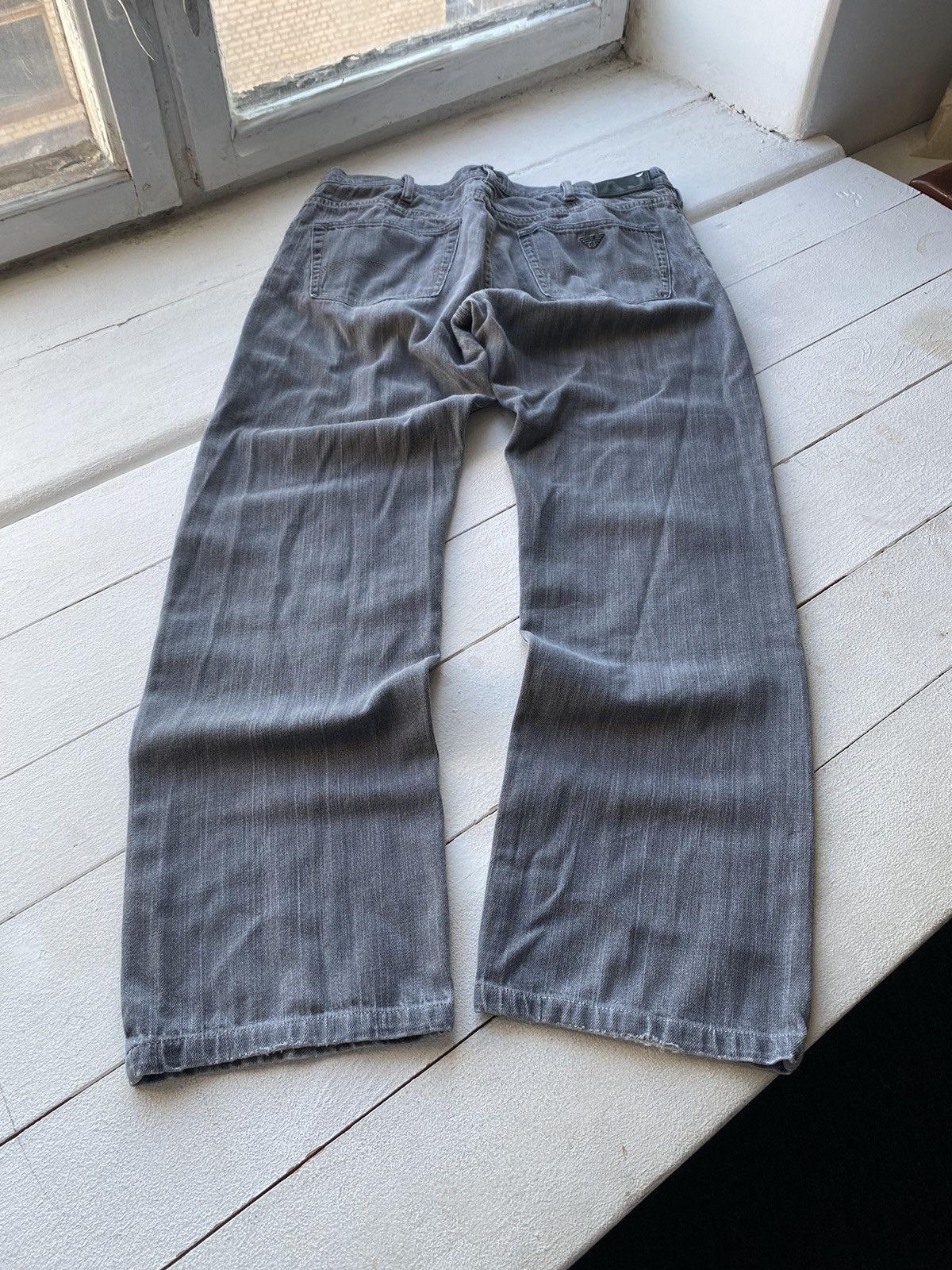 Giorgio Armani × Vintage 90s Armani Jeans Denim Grey Baggy Mens Pants 36US Size US 36 / EU 52 - 2 Thumbnail