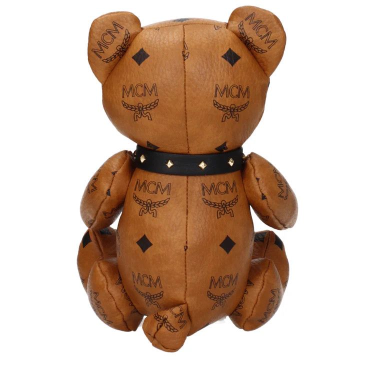 MCM o1tko10125 Size: OS / Logo Leather Teddy Bear in Brown/Black Size ONE SIZE - 3 Thumbnail