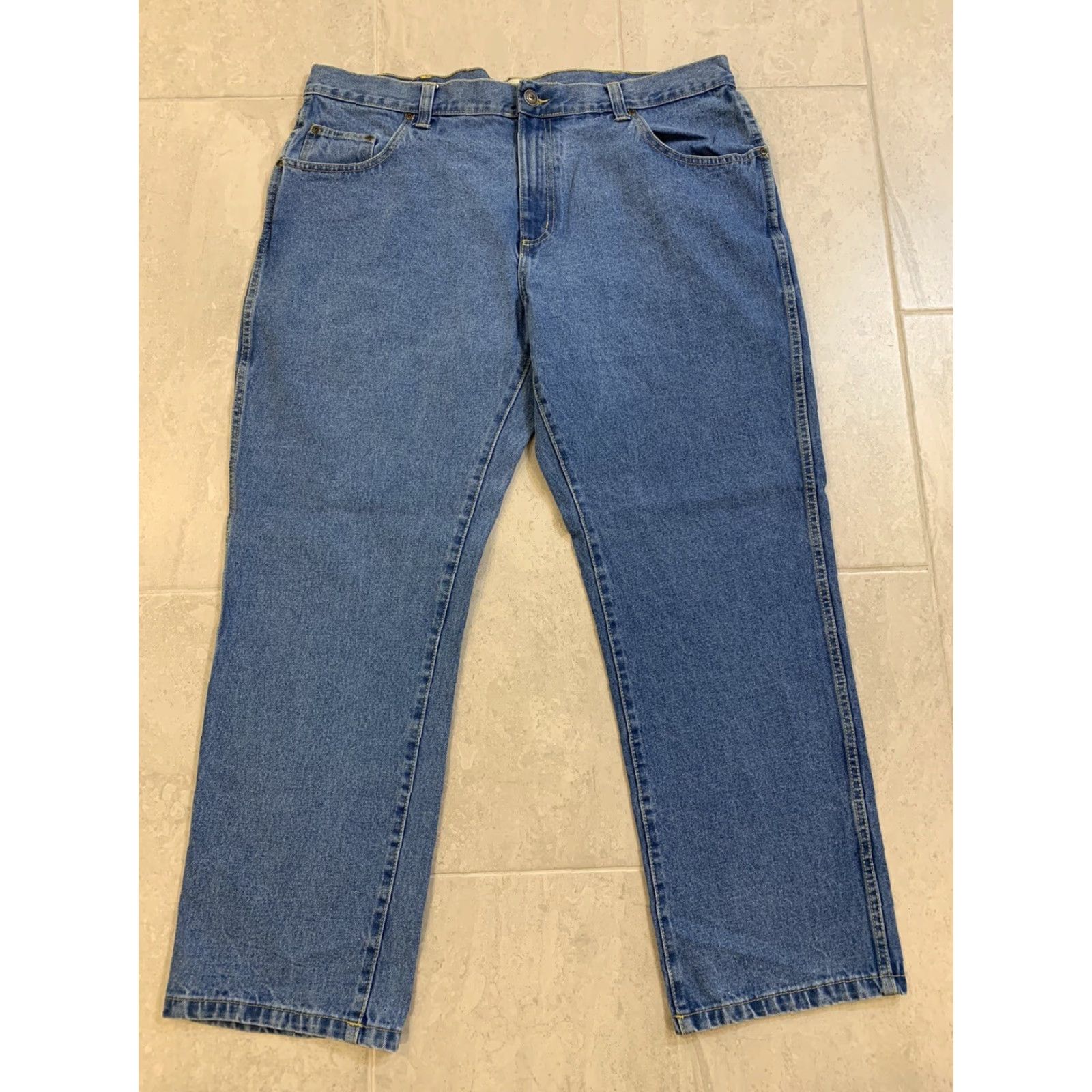 Denime RedHead Jeans Men's 42X32 Denim 100% Cotton Straight Light Wash Blue Jeans 5-Pocket Regular Inseam 32 in Vintage: No Size US 42 / EU 58 - 2 Thumbnail